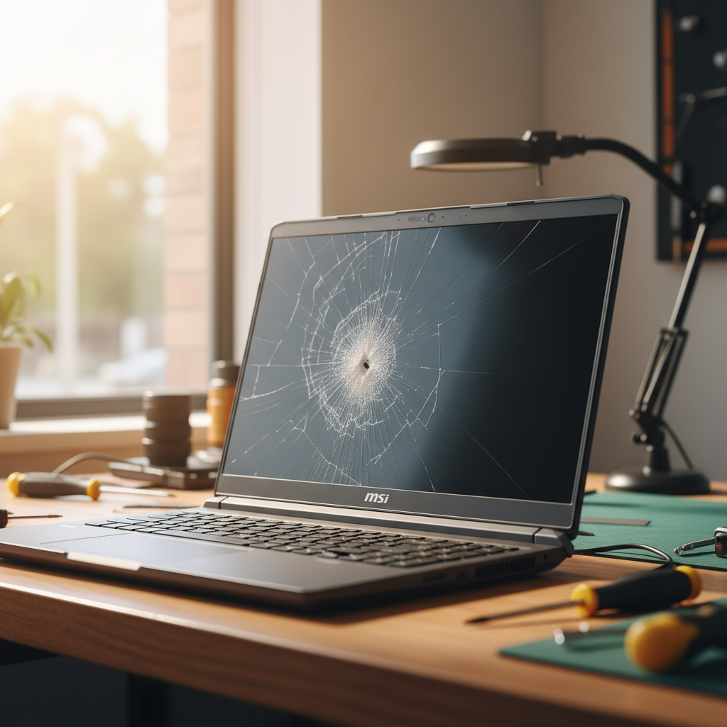 Cracked MSI laptop screen repair in Hampstead Gardens — Adelaide SA 5086