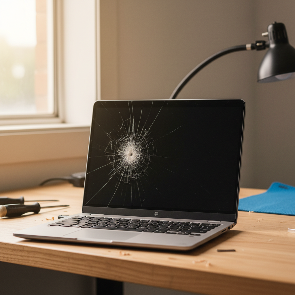 Cracked HP laptop screen repair in Heatherbrae — Newcastle NSW 2324