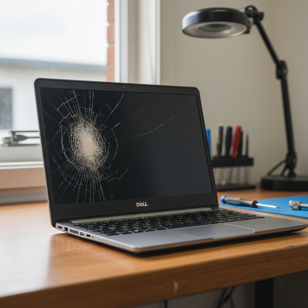 Cracked Dell laptop screen repair in Hendon — Adelaide SA 5014