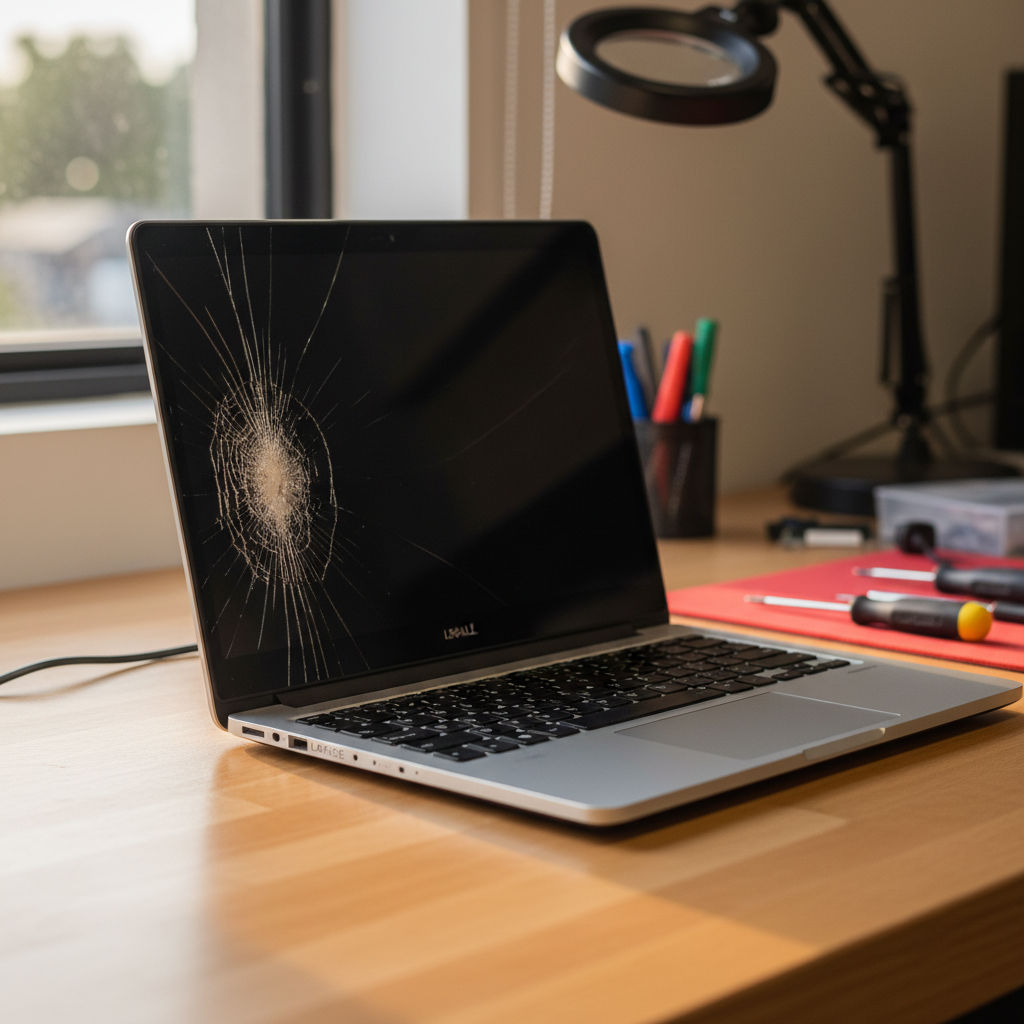 Cracked Dell laptop screen repair in Henley Beach — Adelaide SA 5022