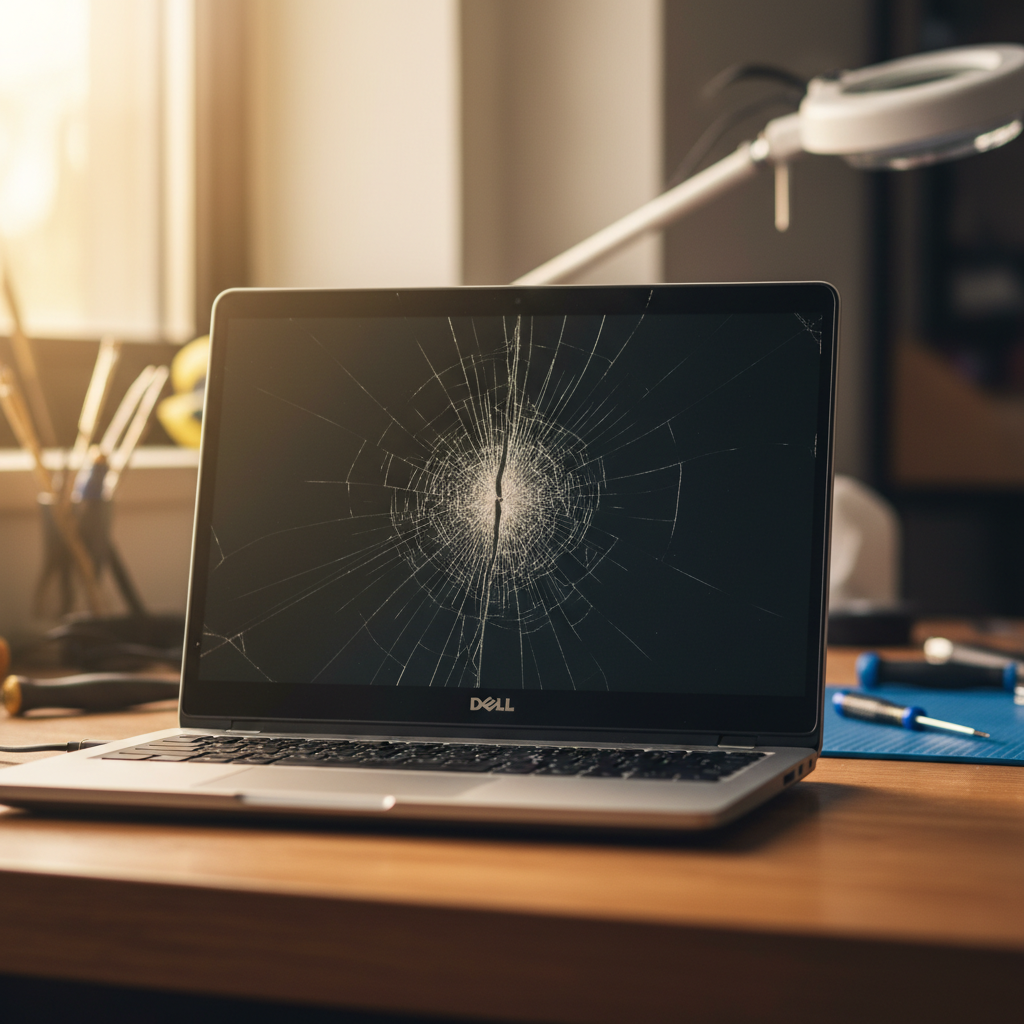 Cracked Dell laptop screen repair in Henley Beach South — Adelaide SA 5022