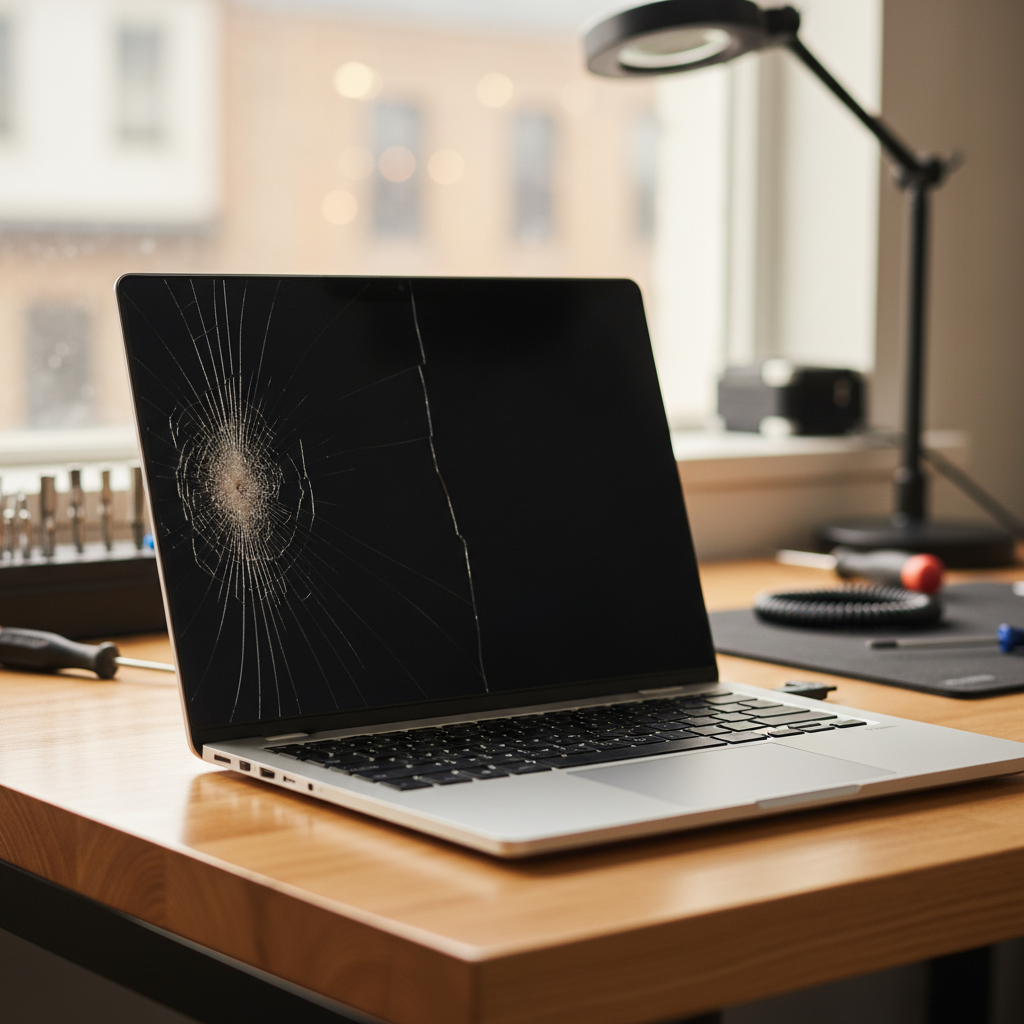 Cracked Dell laptop screen repair in Hexham — Newcastle NSW 2322