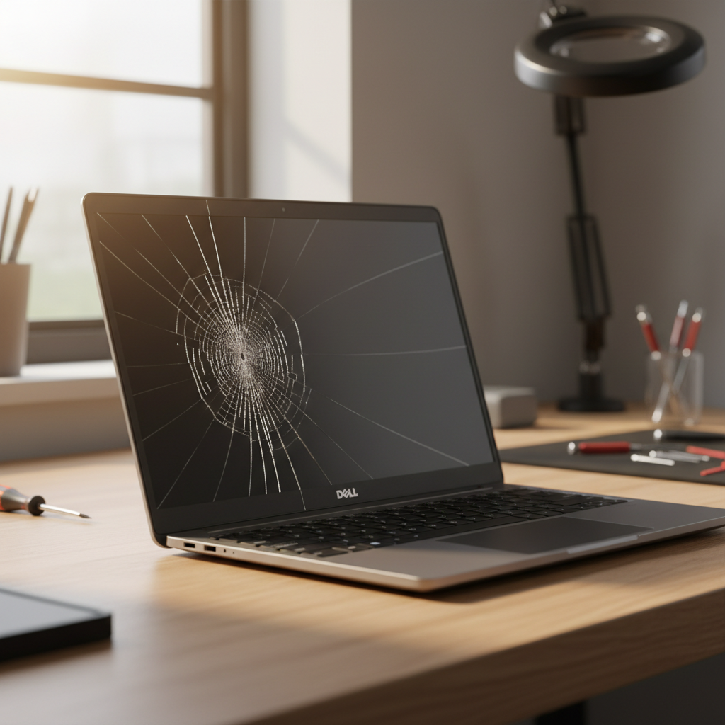 Cracked Dell laptop screen repair in Hidden Valley — Darwin NT 0822