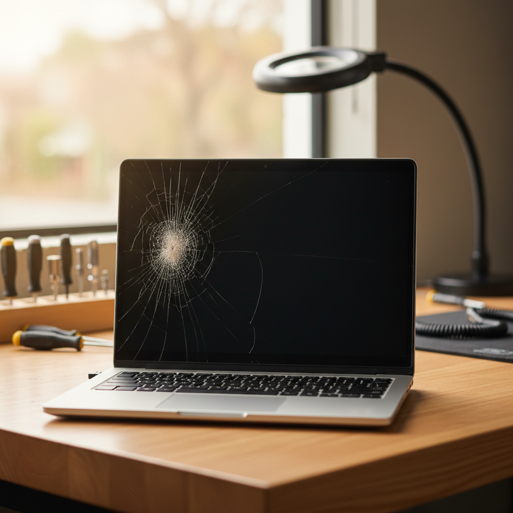 Cracked Dell laptop screen repair in Highfields — Newcastle NSW 2289