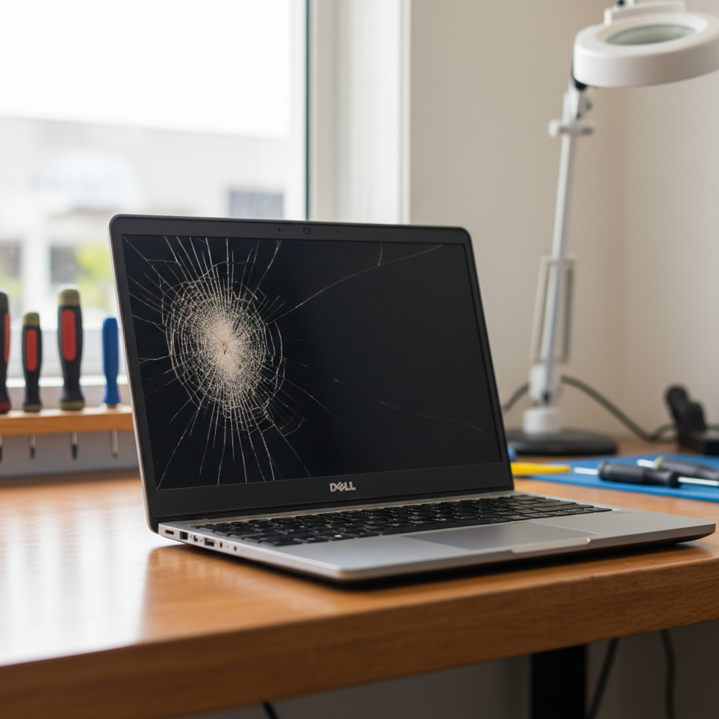 Cracked Dell laptop screen repair in Hillbank — Adelaide SA 5112