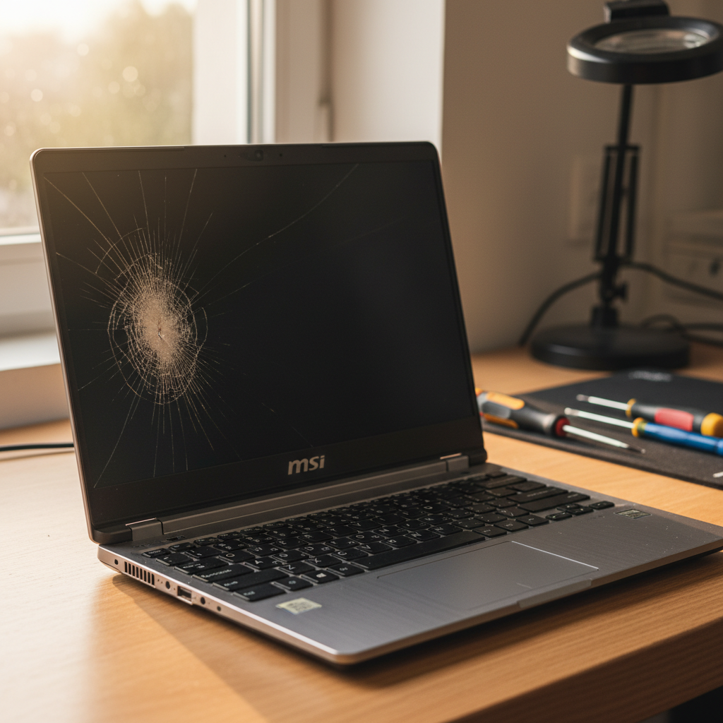 Cracked MSI laptop screen repair in Hillcrest — Adelaide SA 5086