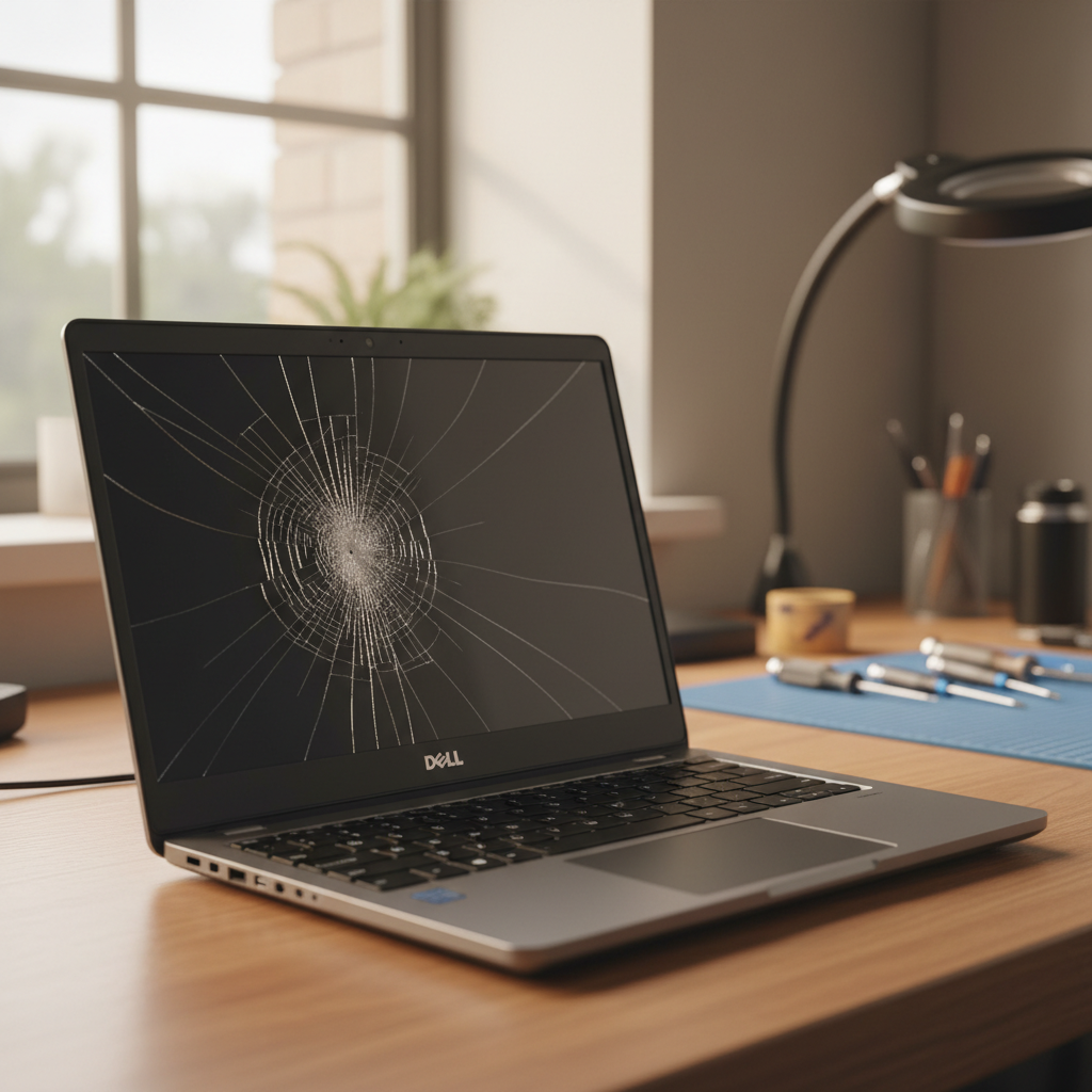 Cracked Dell laptop screen repair in Hillsborough — Newcastle NSW 2290