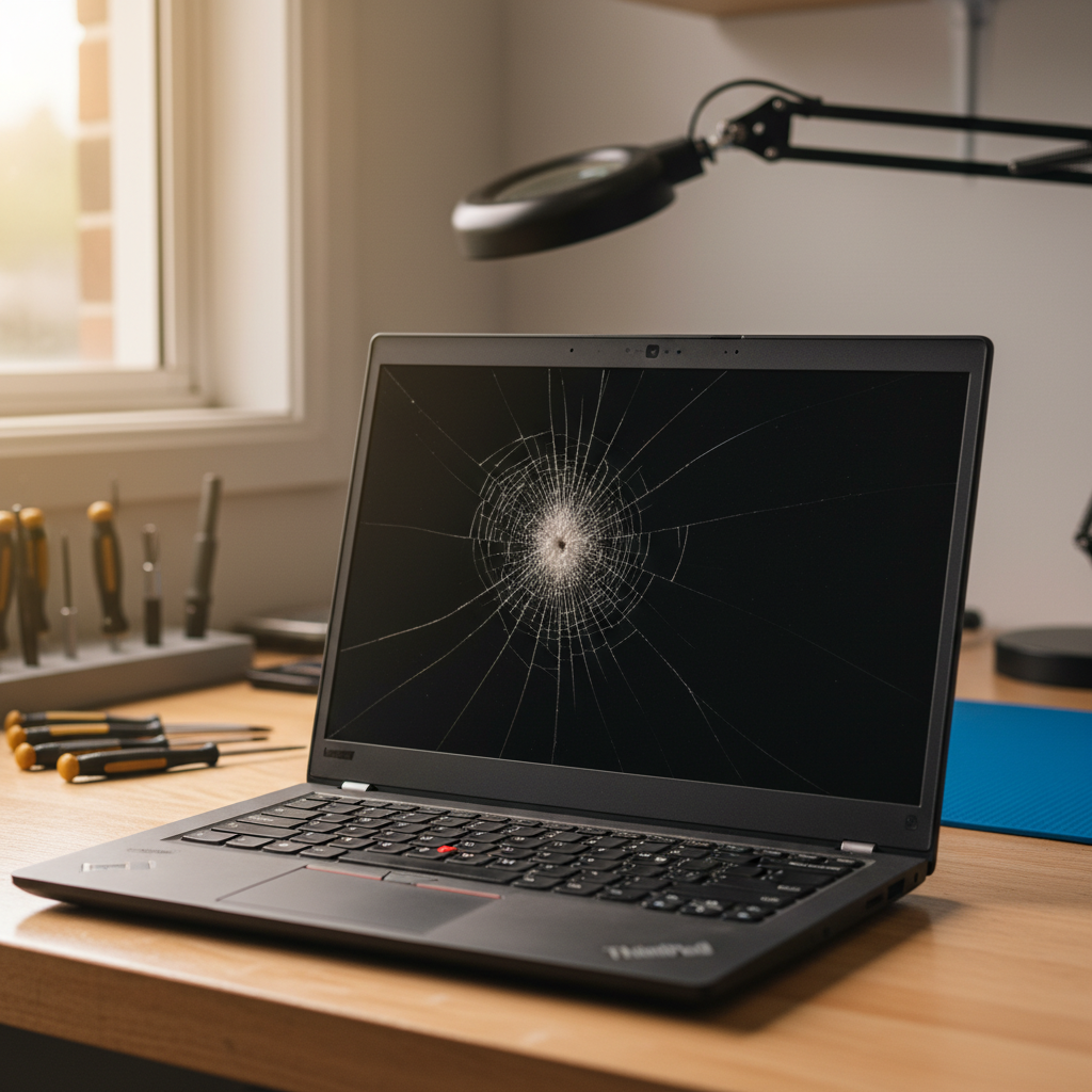Cracked Lenovo ThinkPad laptop screen repair in Holden Hill — Adelaide SA 5088