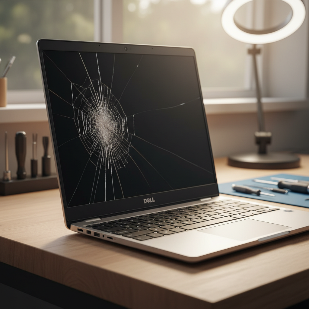Cracked Dell laptop screen repair in Holmes — Darwin NT 0812