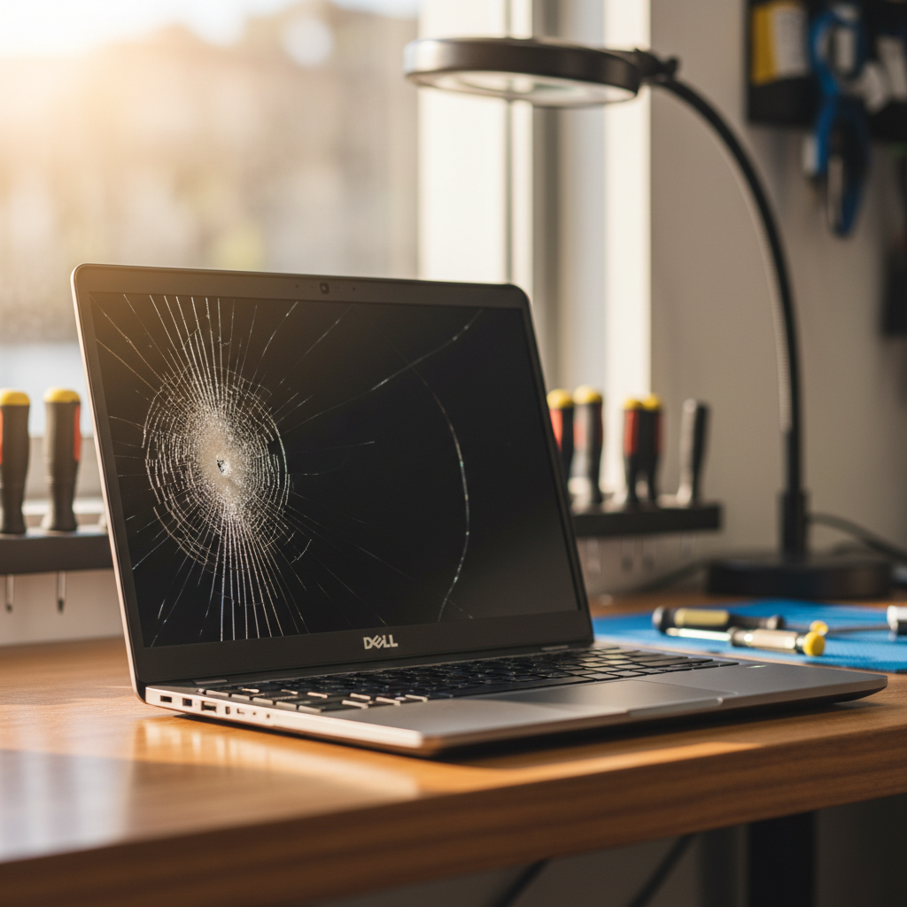 Cracked Dell laptop screen repair in Honeywood — Hobart TAS 7017
