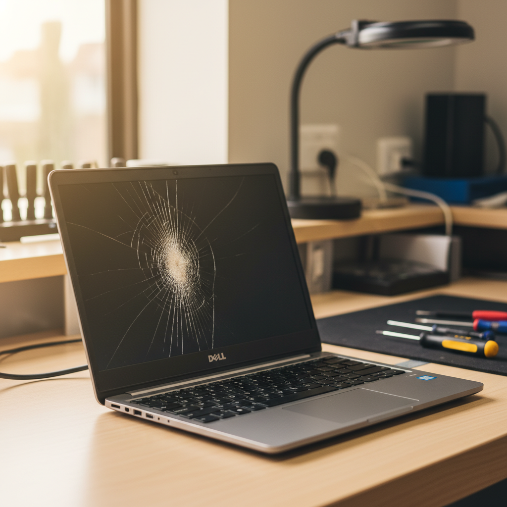 Cracked Dell laptop screen repair in Horsnell Gully — Adelaide SA 5141