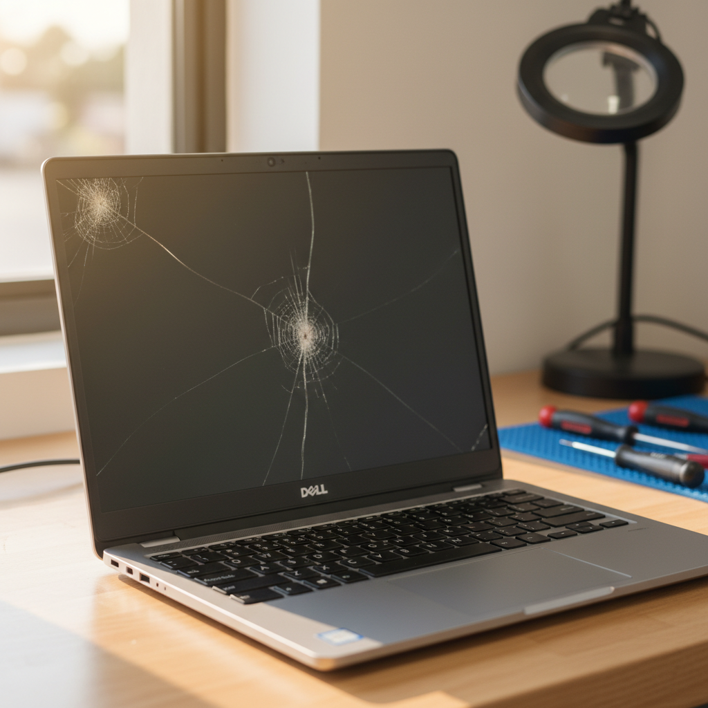 Cracked Dell laptop screen repair in Houghton — Adelaide SA 5131