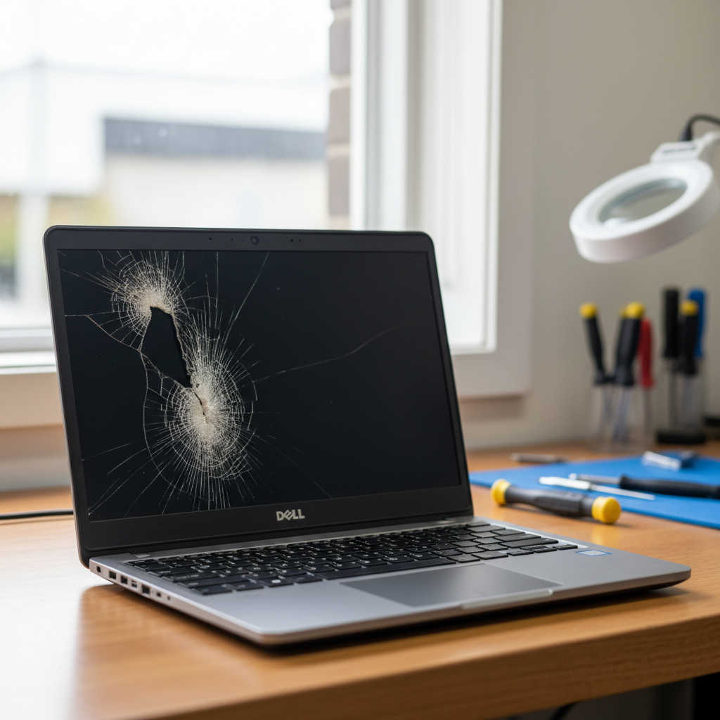 Cracked Dell laptop screen repair in Hove — Adelaide SA 5048