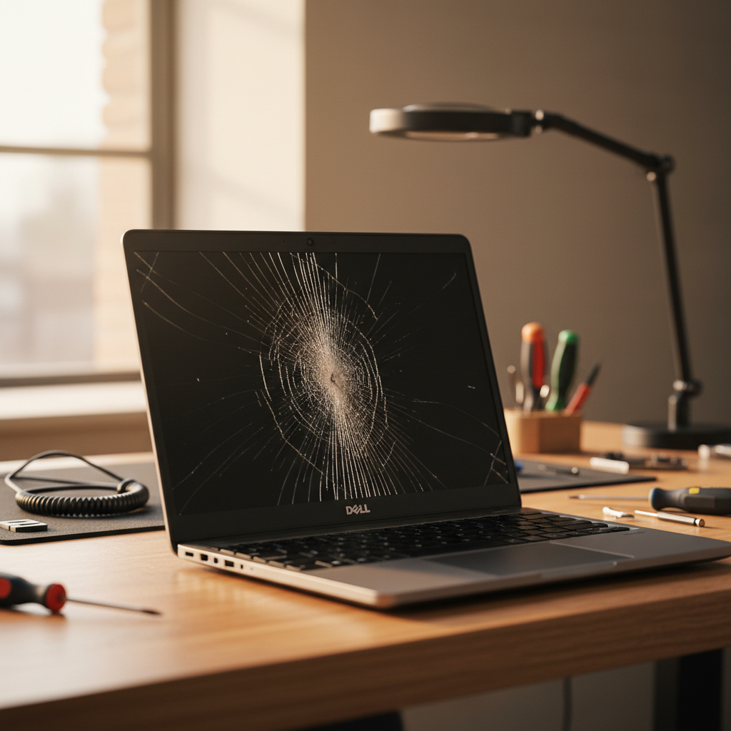 Cracked Dell laptop screen repair in Hughes — Darwin NT 0822