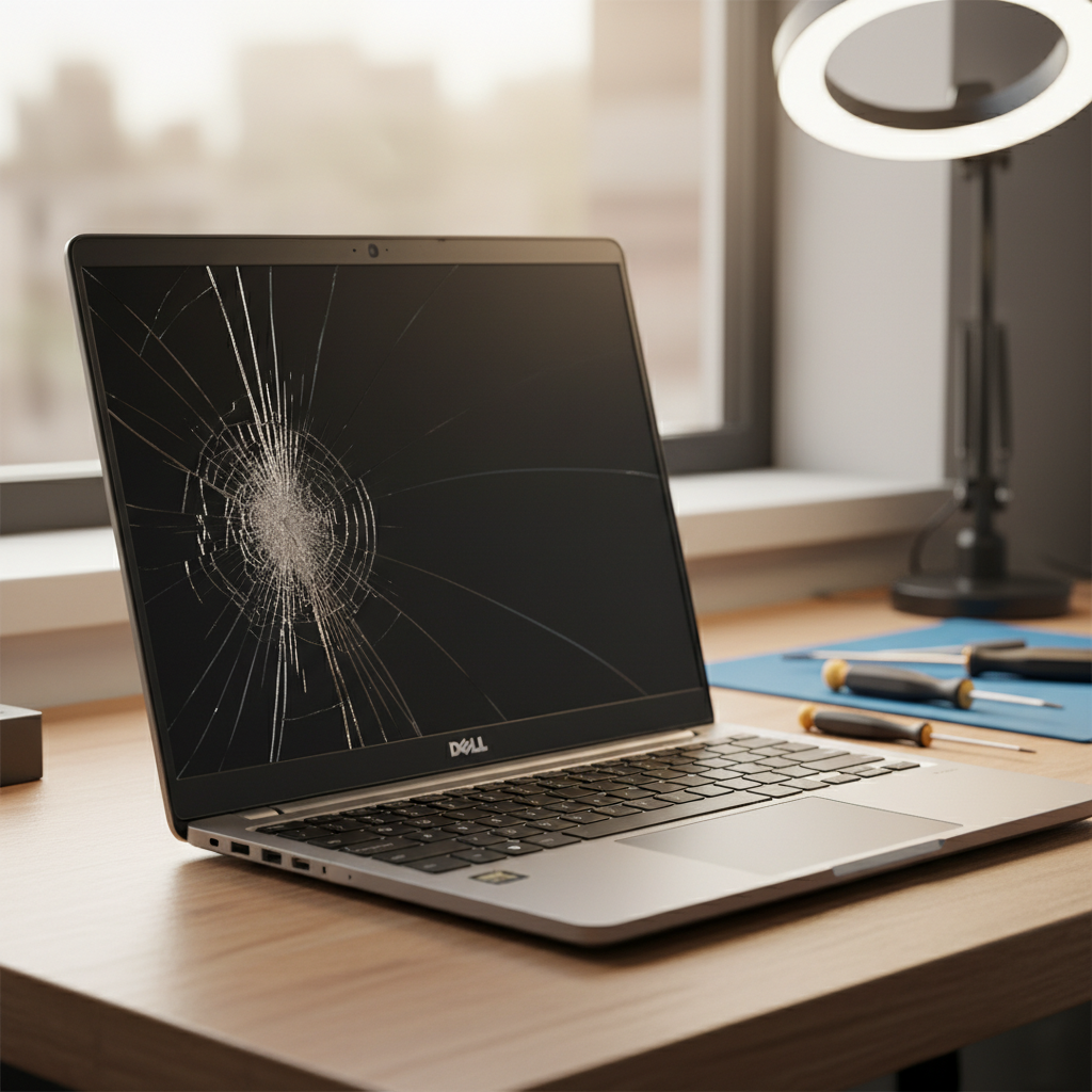 Cracked Dell laptop screen repair in Humpty Doo — Darwin NT 0836