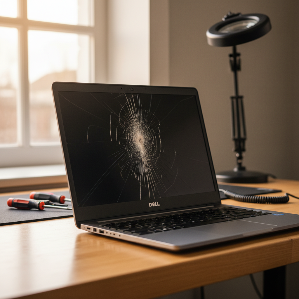 Cracked Dell laptop screen repair in Huntingfield — Hobart TAS 7055