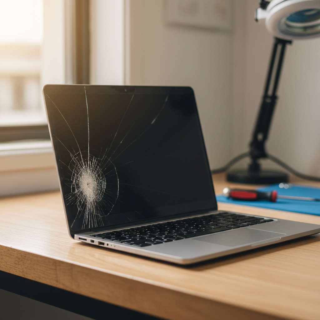 Cracked Dell laptop screen repair in Jesmond — Newcastle NSW 2299