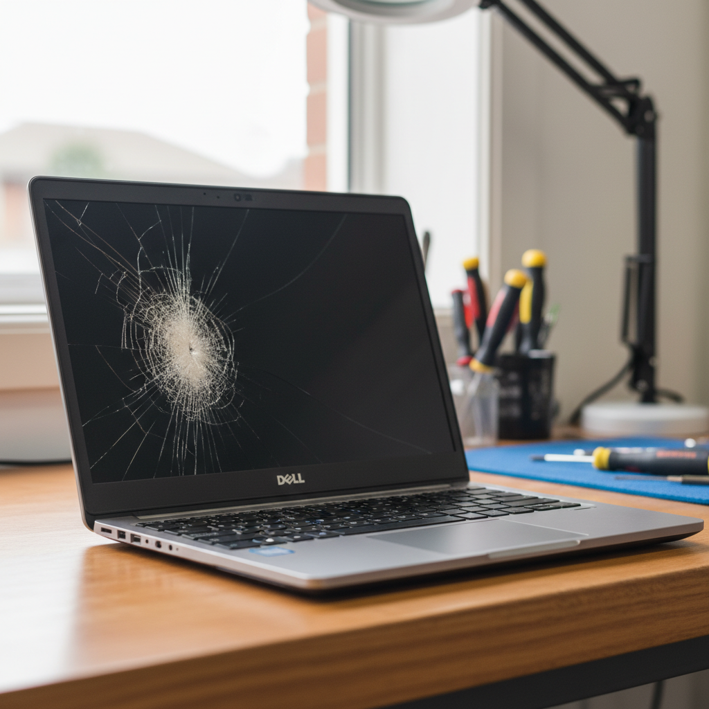 Cracked Dell laptop screen repair in Jewells — Newcastle NSW 2280