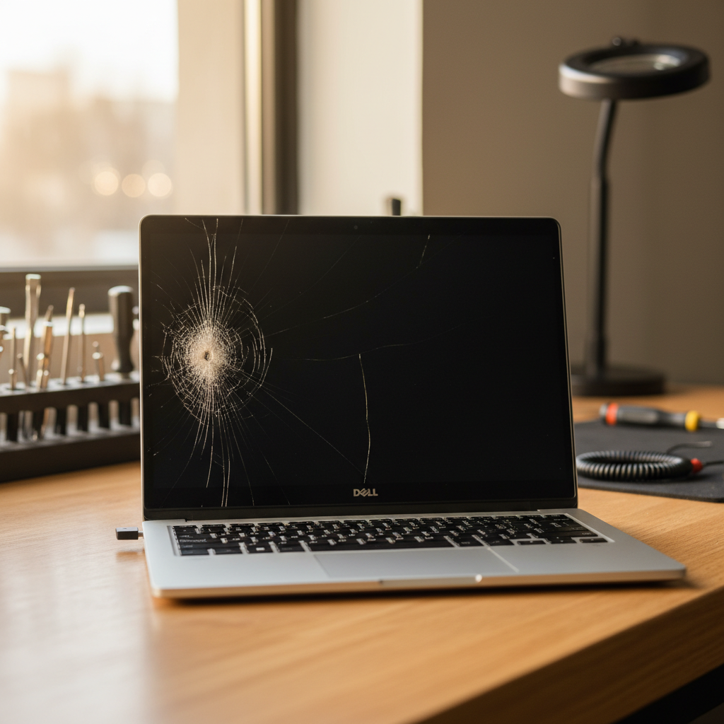 Cracked Dell laptop screen repair in Johnston — Darwin NT 0832