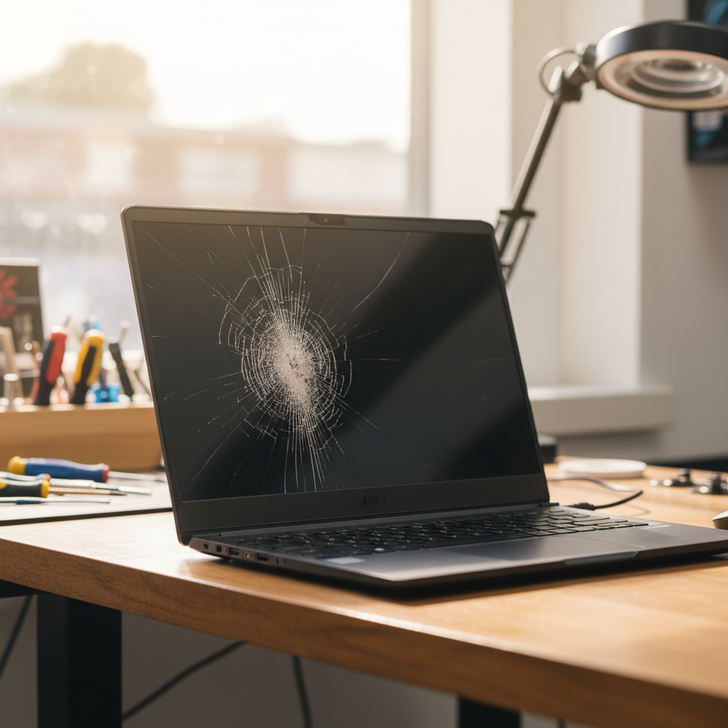 Cracked MSI laptop screen repair in Joslin — Adelaide SA 5070