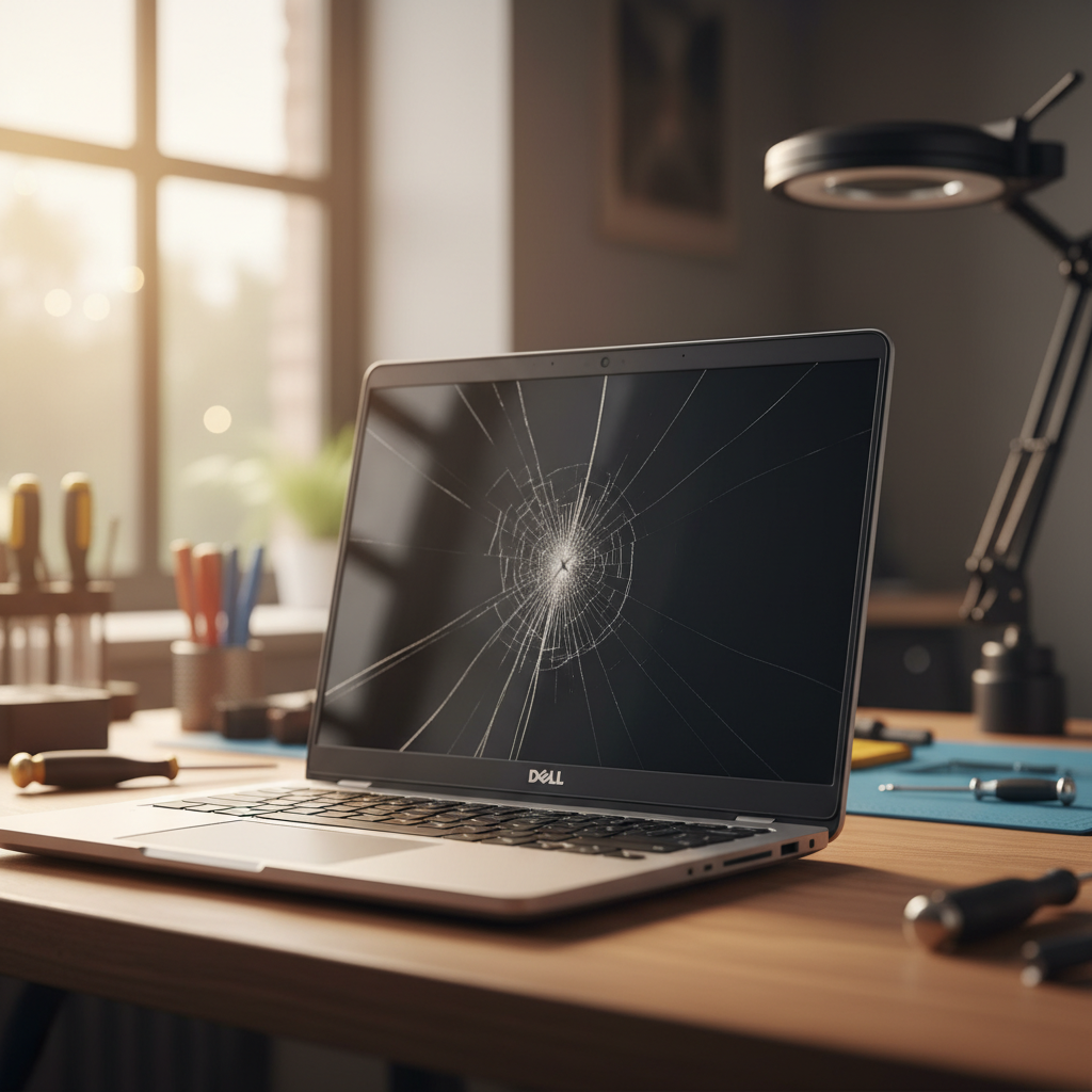 Cracked Dell laptop screen repair in Kalbeeba — Adelaide SA 5118