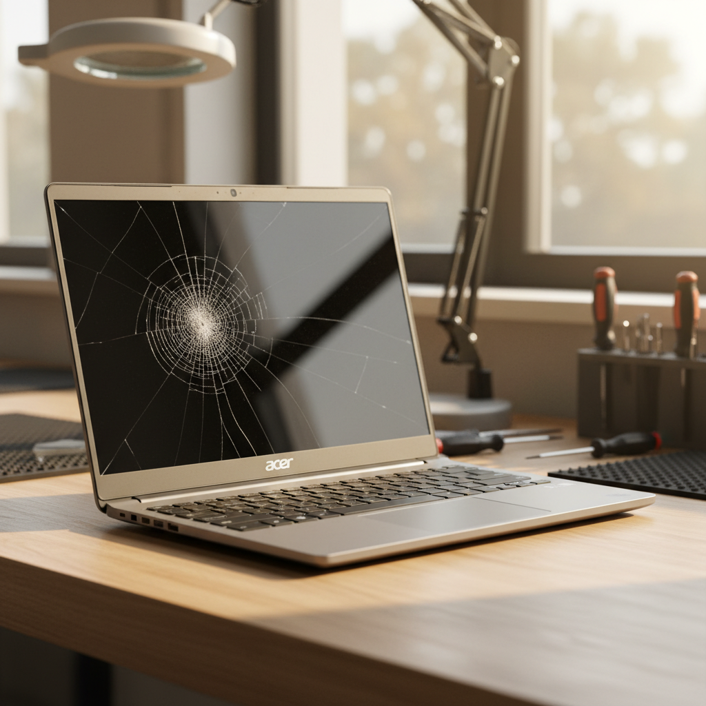 Cracked Acer laptop screen repair in Kangaroo Flat — Bendigo SA 5118