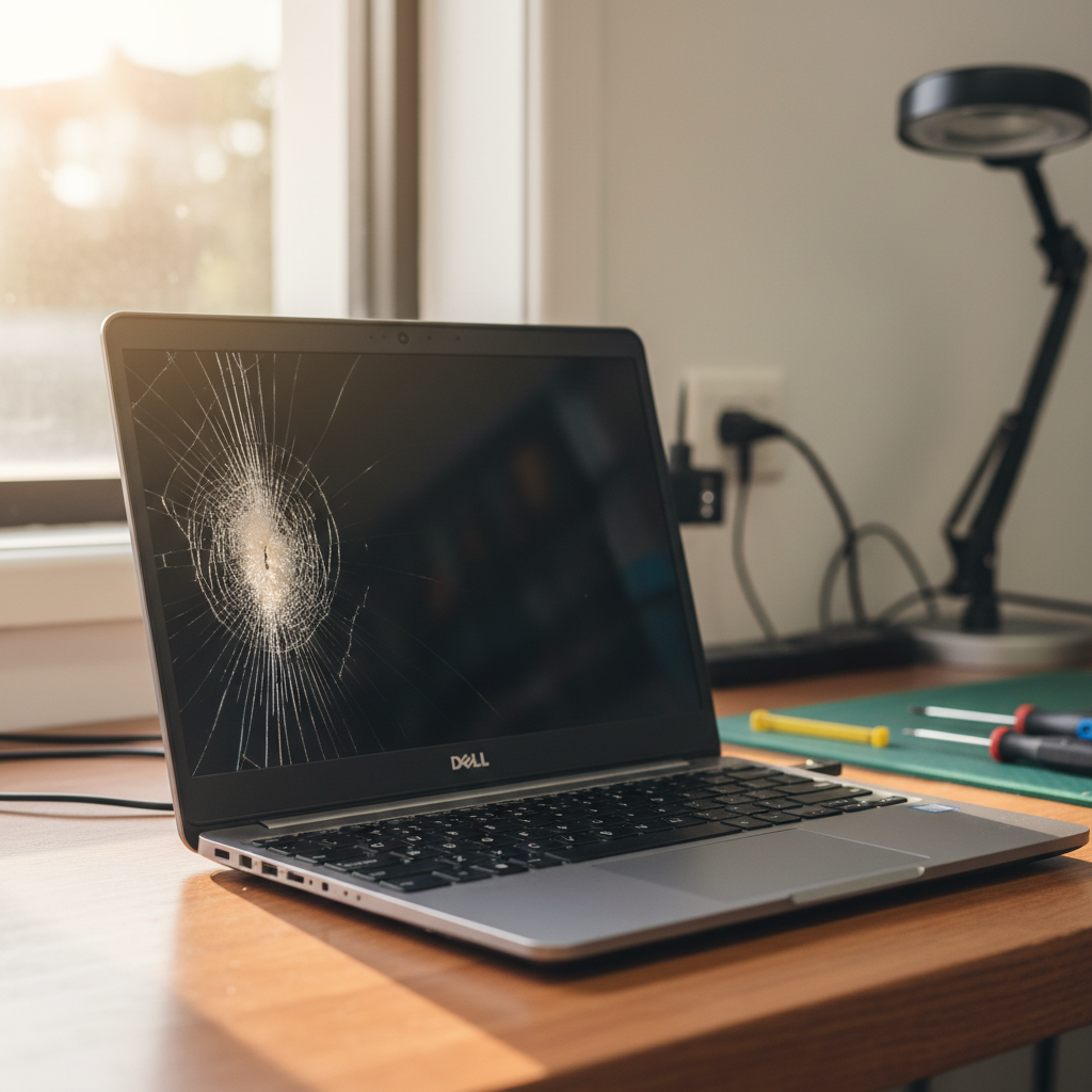 Cracked Dell laptop screen repair in Kanwal — Newcastle NSW 2259