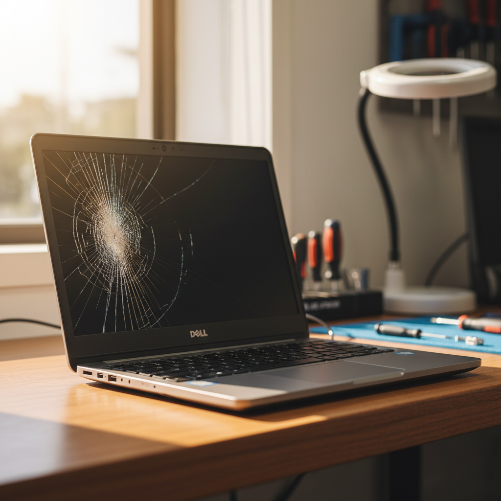 Cracked Dell laptop screen repair in Karama — Darwin NT 0812