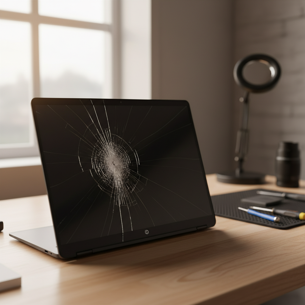 Cracked HP laptop screen repair in Karuah — Newcastle NSW 2324