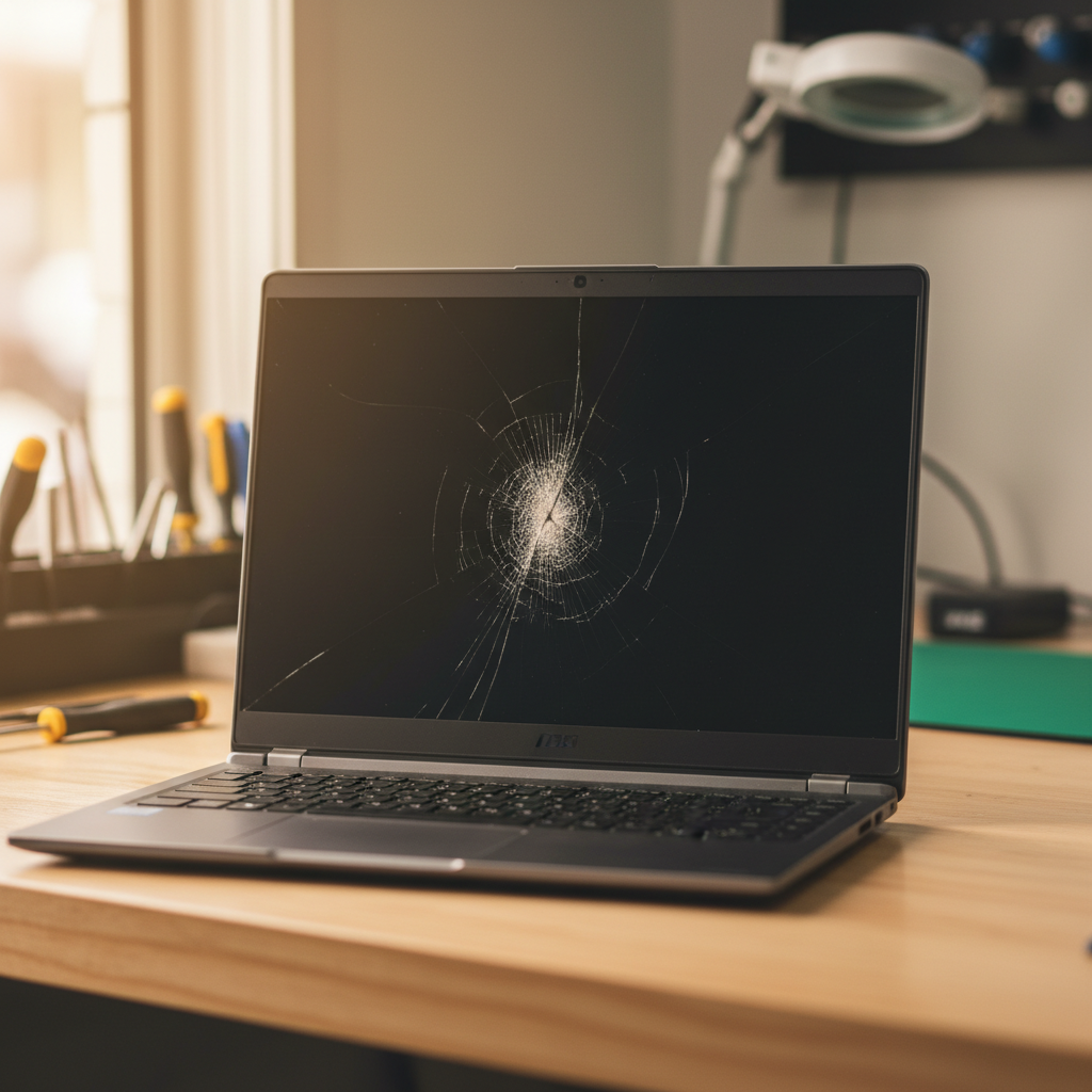 Cracked MSI laptop screen repair in Kent Town — Adelaide SA 5067