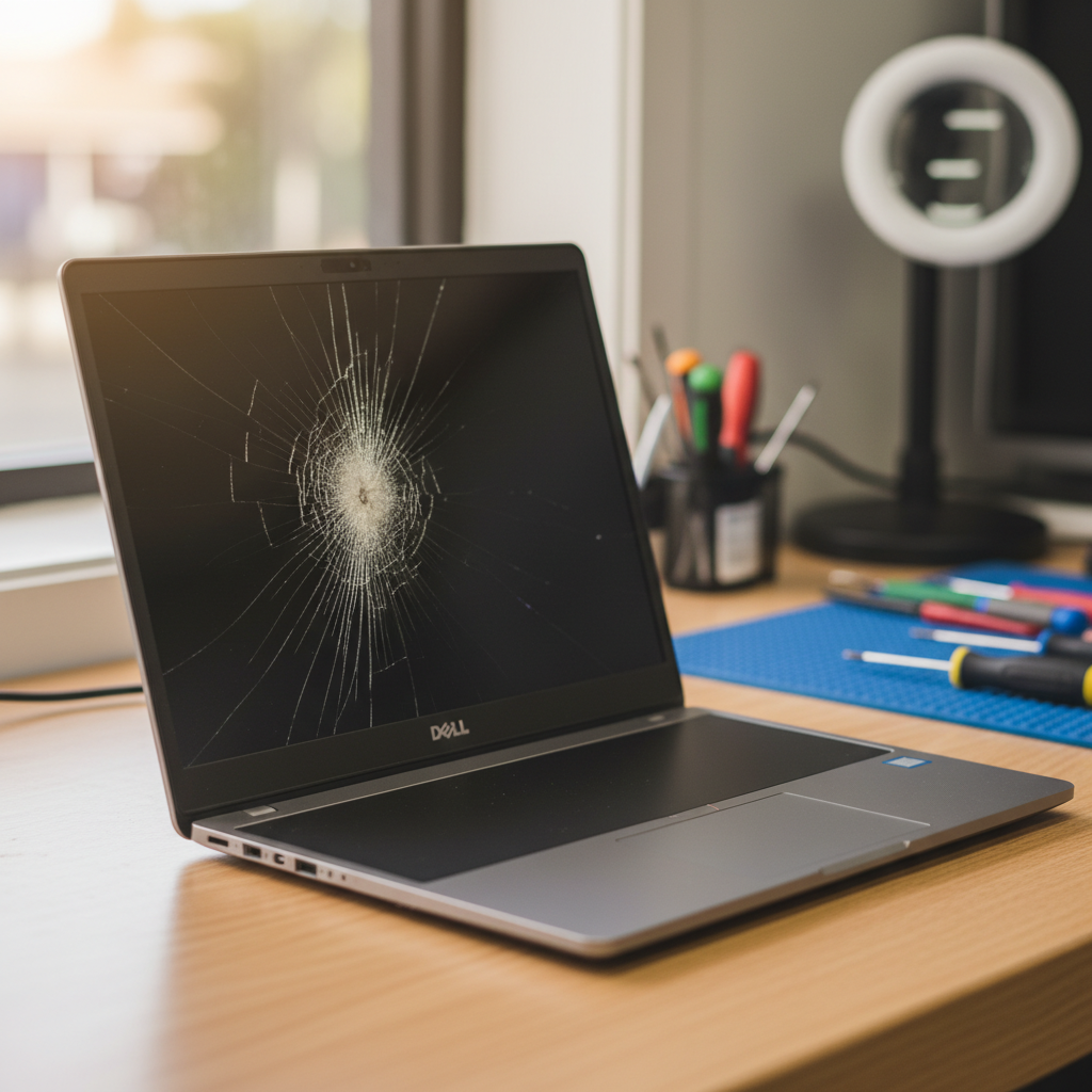 Cracked Dell laptop screen repair in Kidman Park — Adelaide SA 5025