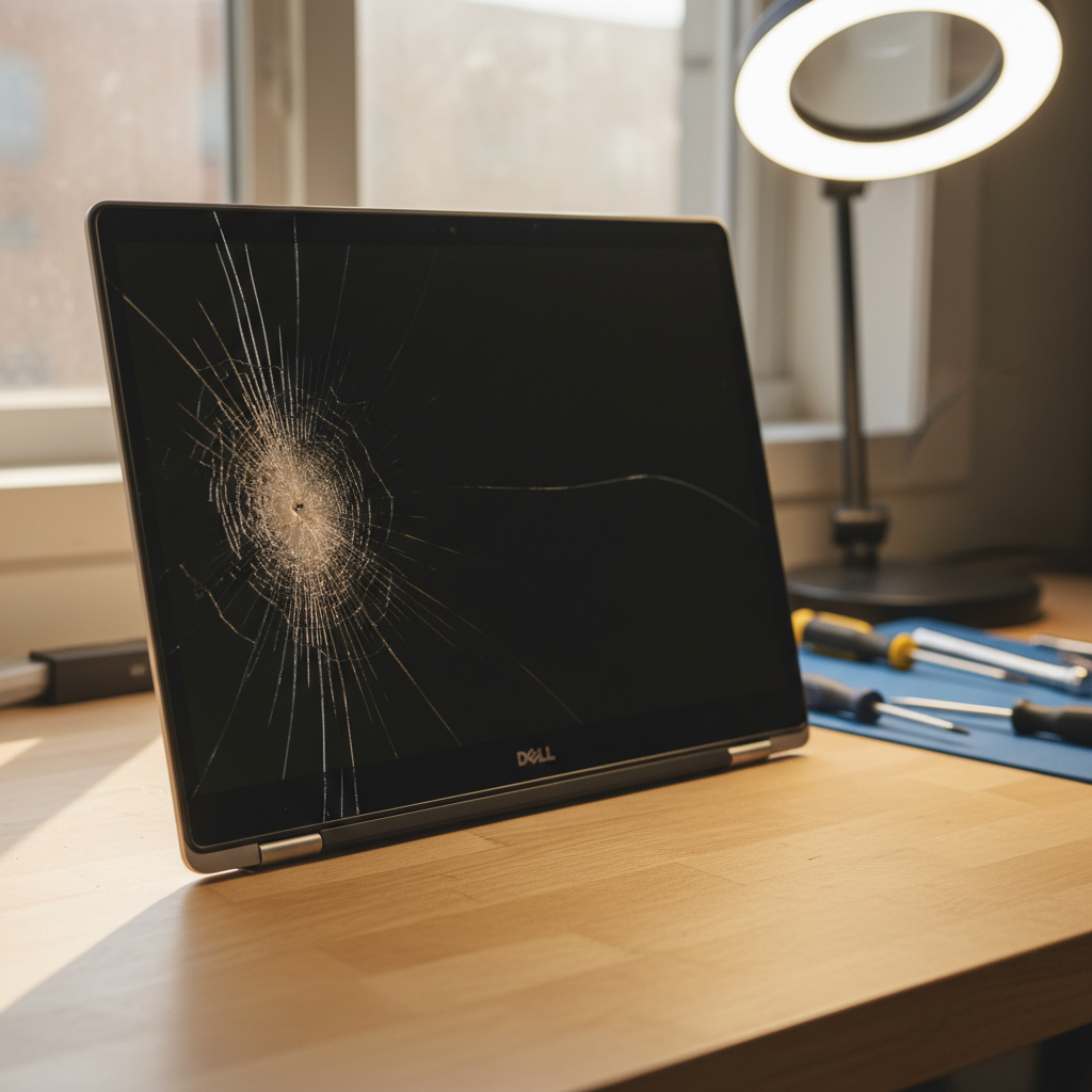 Cracked Dell laptop screen repair in Kilburn — Adelaide SA 5084