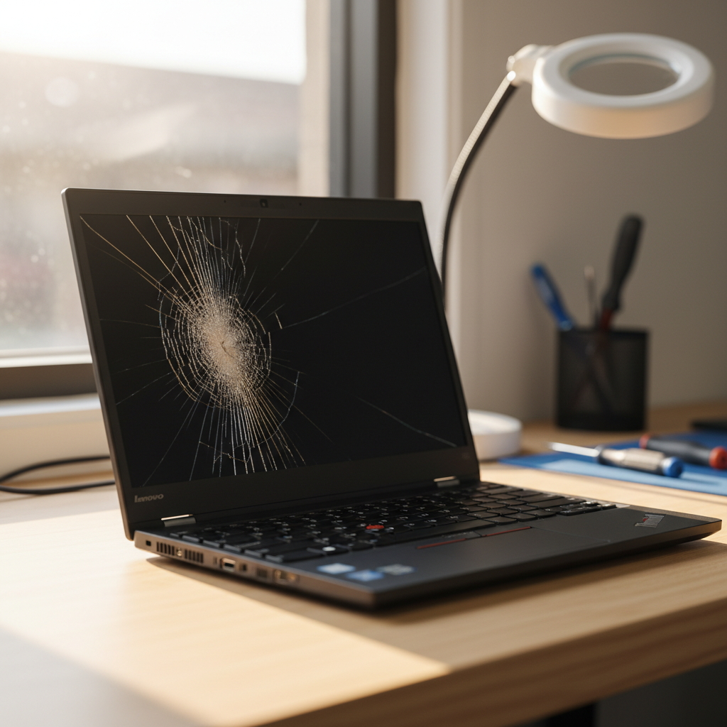 Cracked Lenovo ThinkPad laptop screen repair in Kilburn North — Adelaide SA 5084