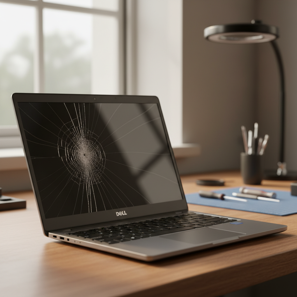 Cracked Dell laptop screen repair in Killingworth — Newcastle NSW 2278