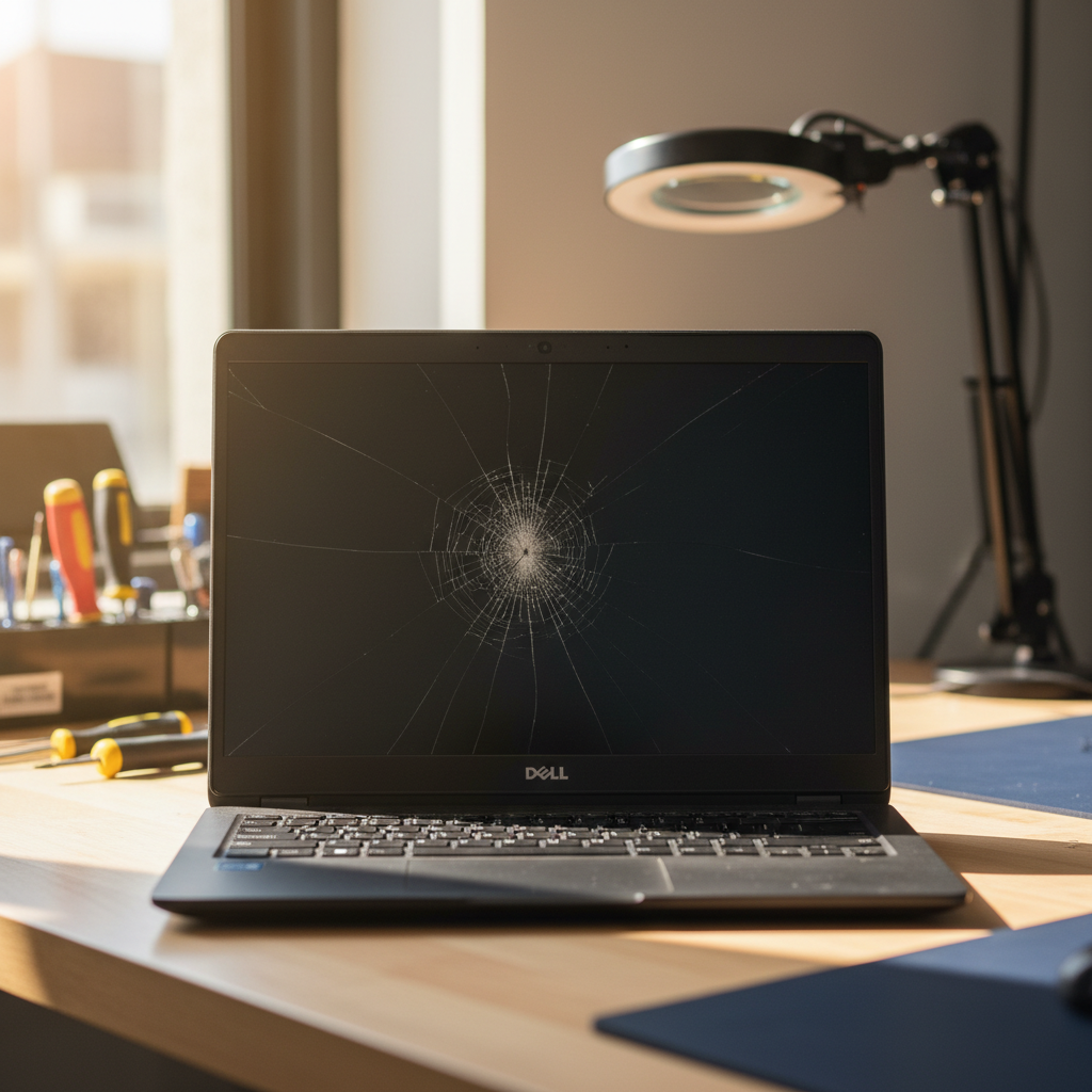 Cracked Dell laptop screen repair in Kirkcaldy — Adelaide SA 5022