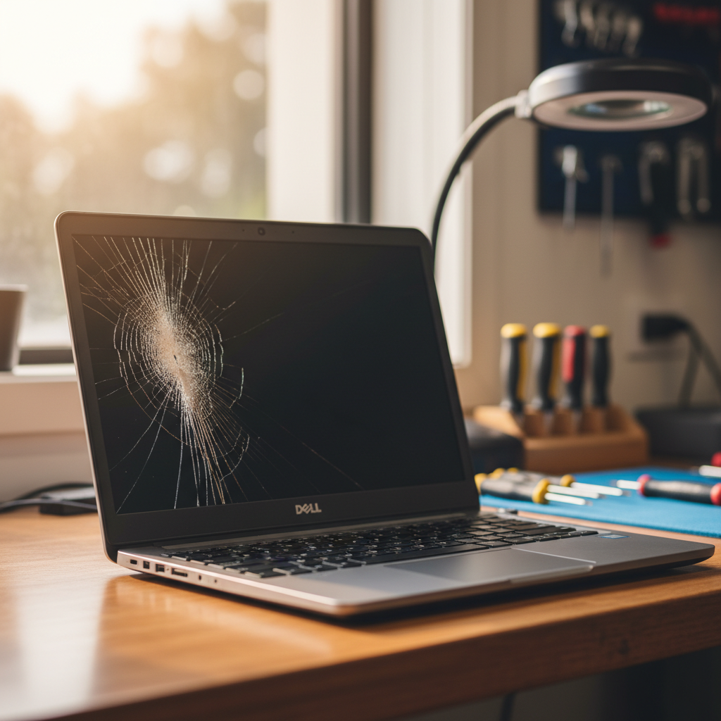 Cracked Dell laptop screen repair in Klemzig — Adelaide SA 5087