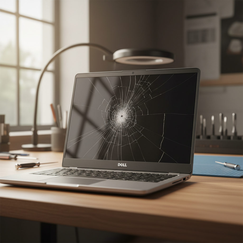 Cracked Dell laptop screen repair in Knuckey Lagoon — Darwin NT 0828