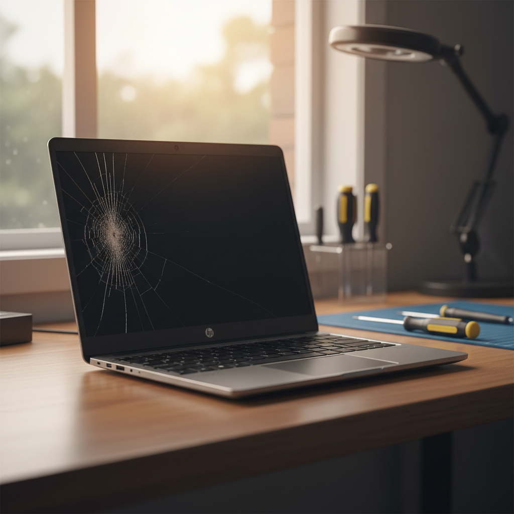 Cracked HP laptop screen repair in Kotara East — Newcastle NSW 2305