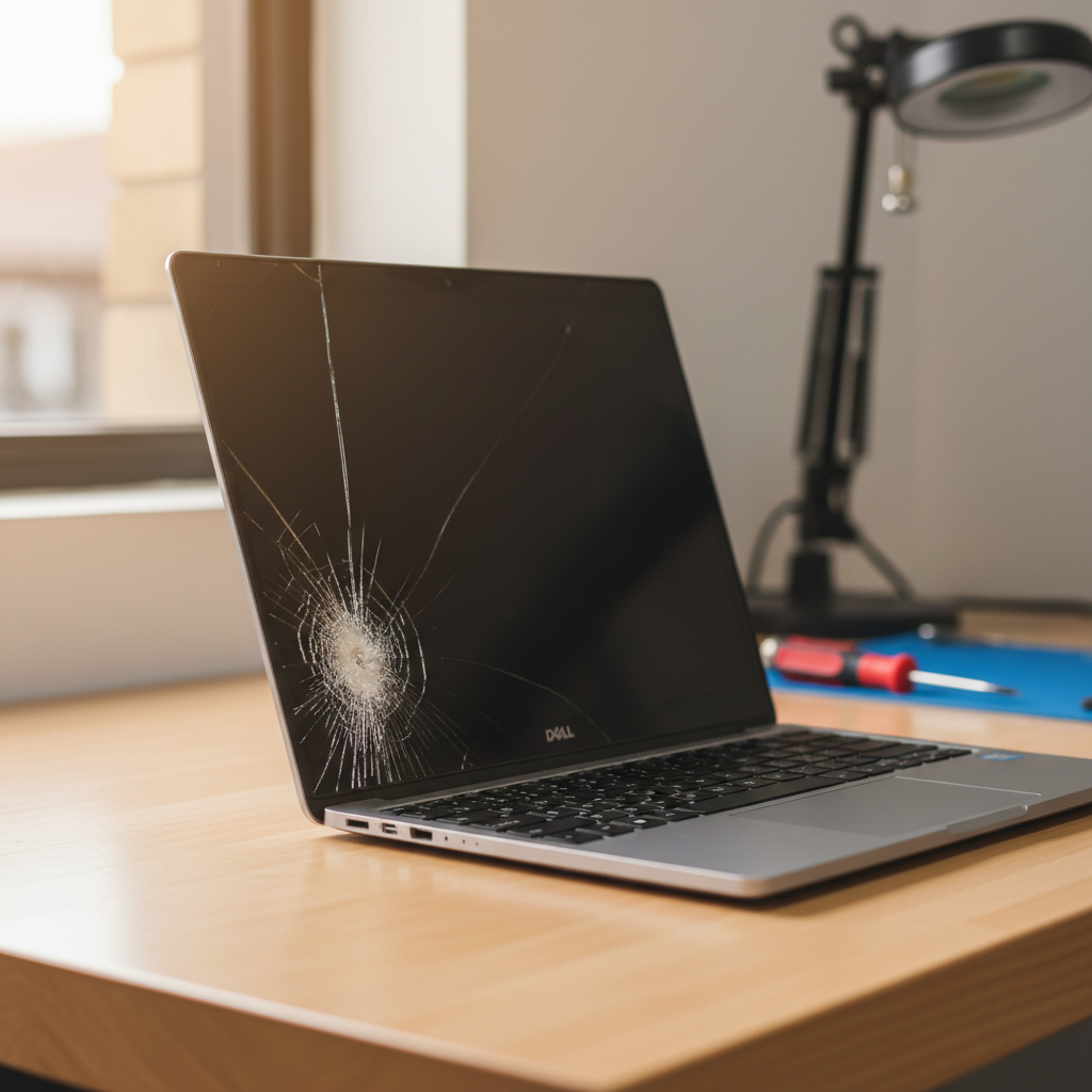 Cracked Dell laptop screen repair in Kotara South — Newcastle NSW 2289