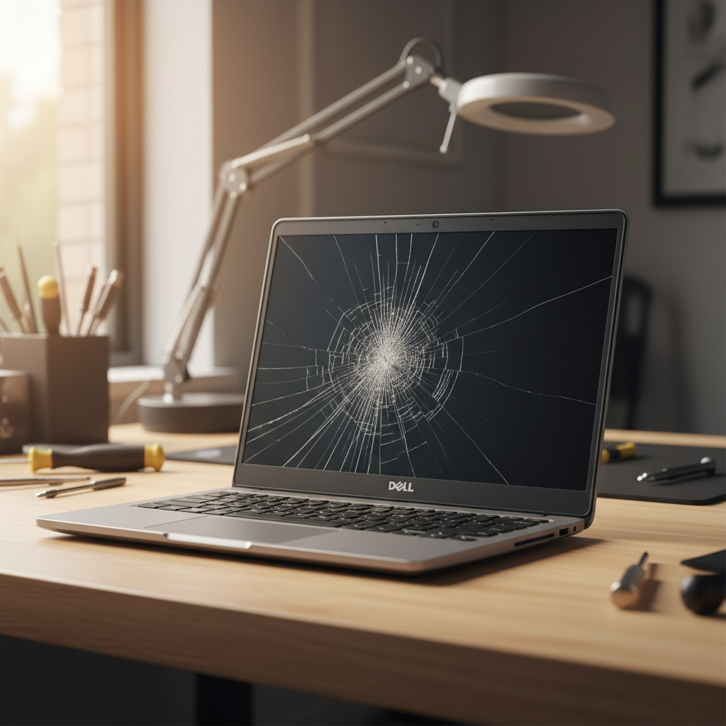 Cracked Dell laptop screen repair in Lake Haven — Newcastle NSW 2263