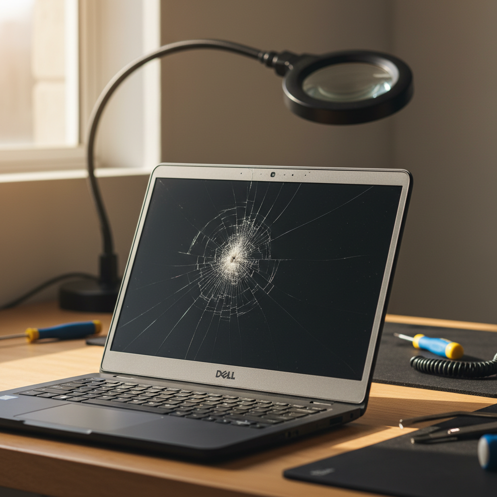 Cracked Dell laptop screen repair in Largs — Newcastle NSW 2320