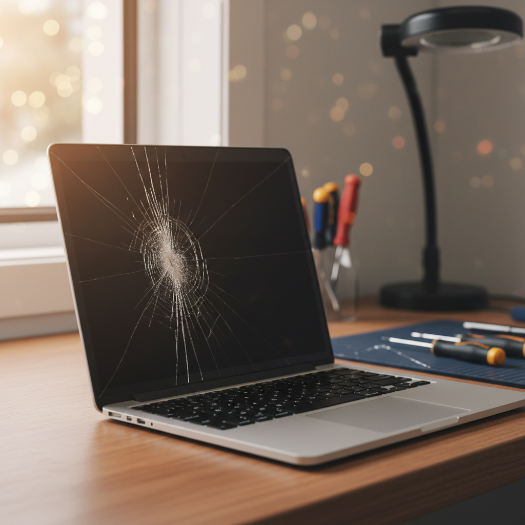 Cracked MacBook Pro laptop screen repair in Largs Bay — Adelaide SA 5016