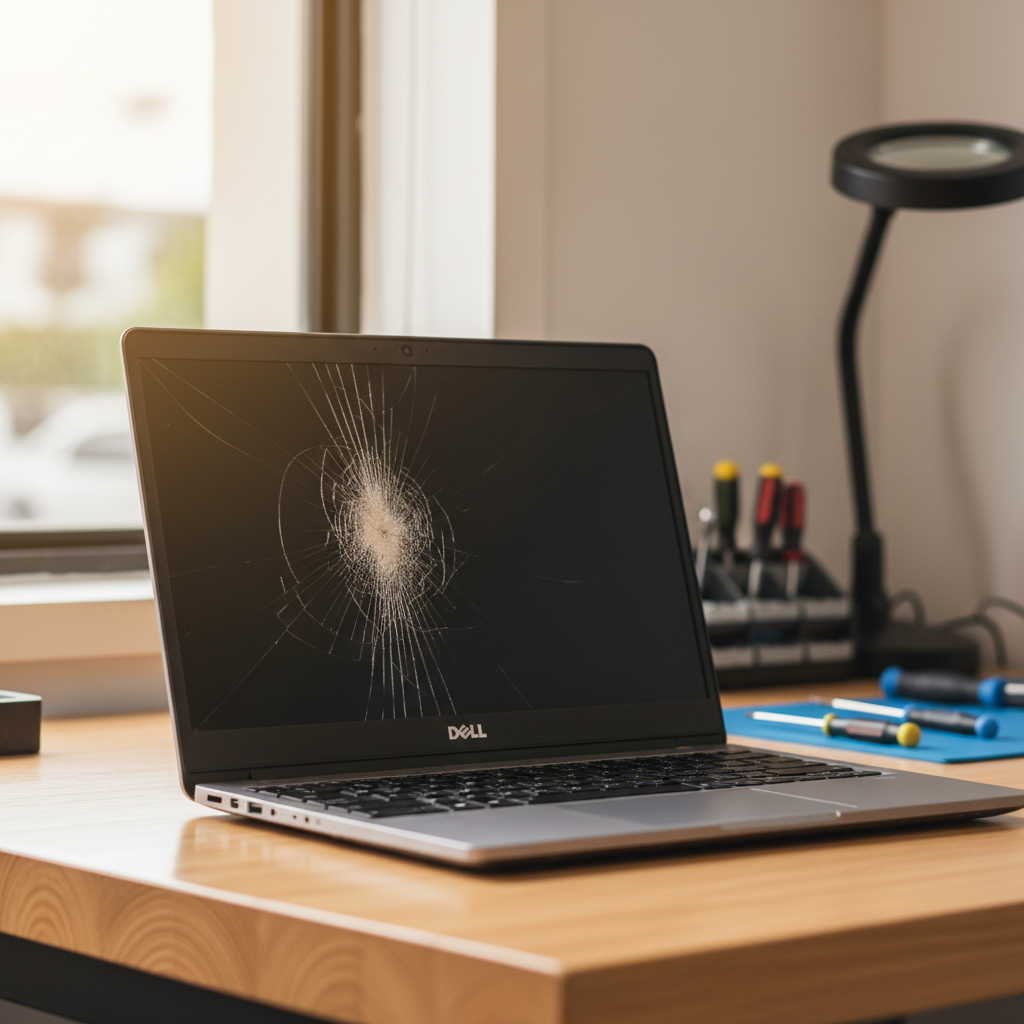 Cracked Dell laptop screen repair in Leanyer — Darwin NT 0812