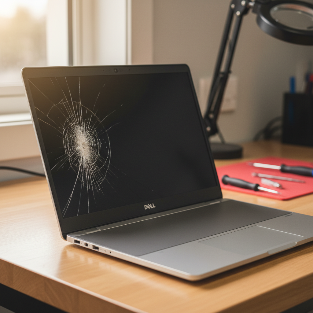 Cracked Dell laptop screen repair in Leconfield — Newcastle NSW 2335