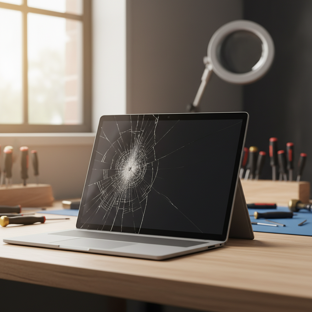 Cracked Microsoft Surface laptop screen repair in Lemon Tree — Newcastle NSW 2259