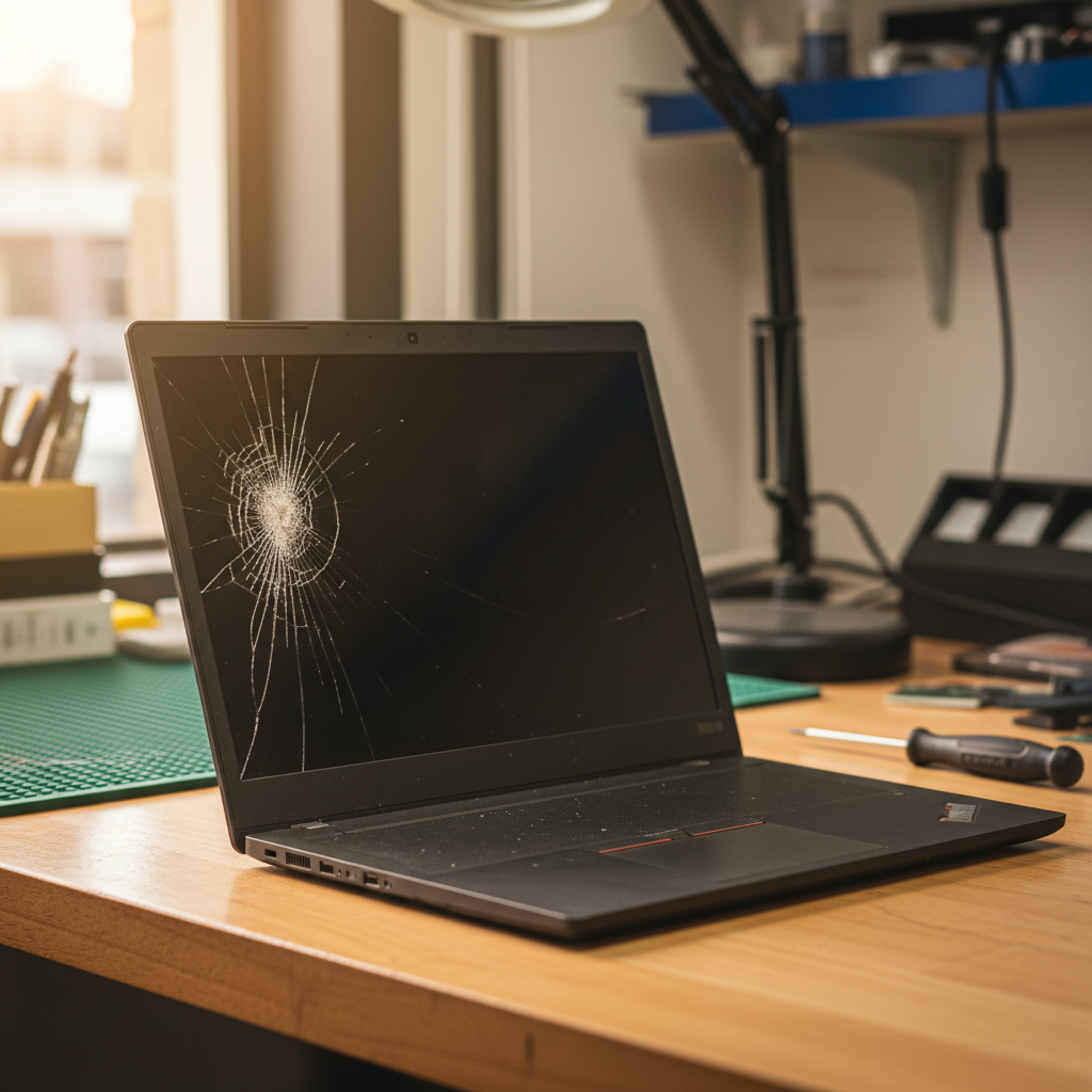 Cracked Lenovo ThinkPad laptop screen repair in Limeburners Creek — Newcastle NSW 2324