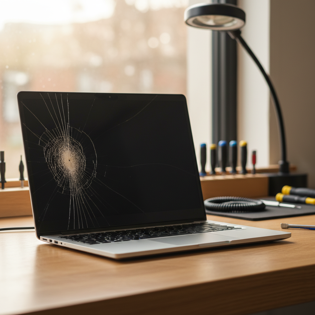Cracked Dell laptop screen repair in Limeburners Creek — Newcastle NSW 2444