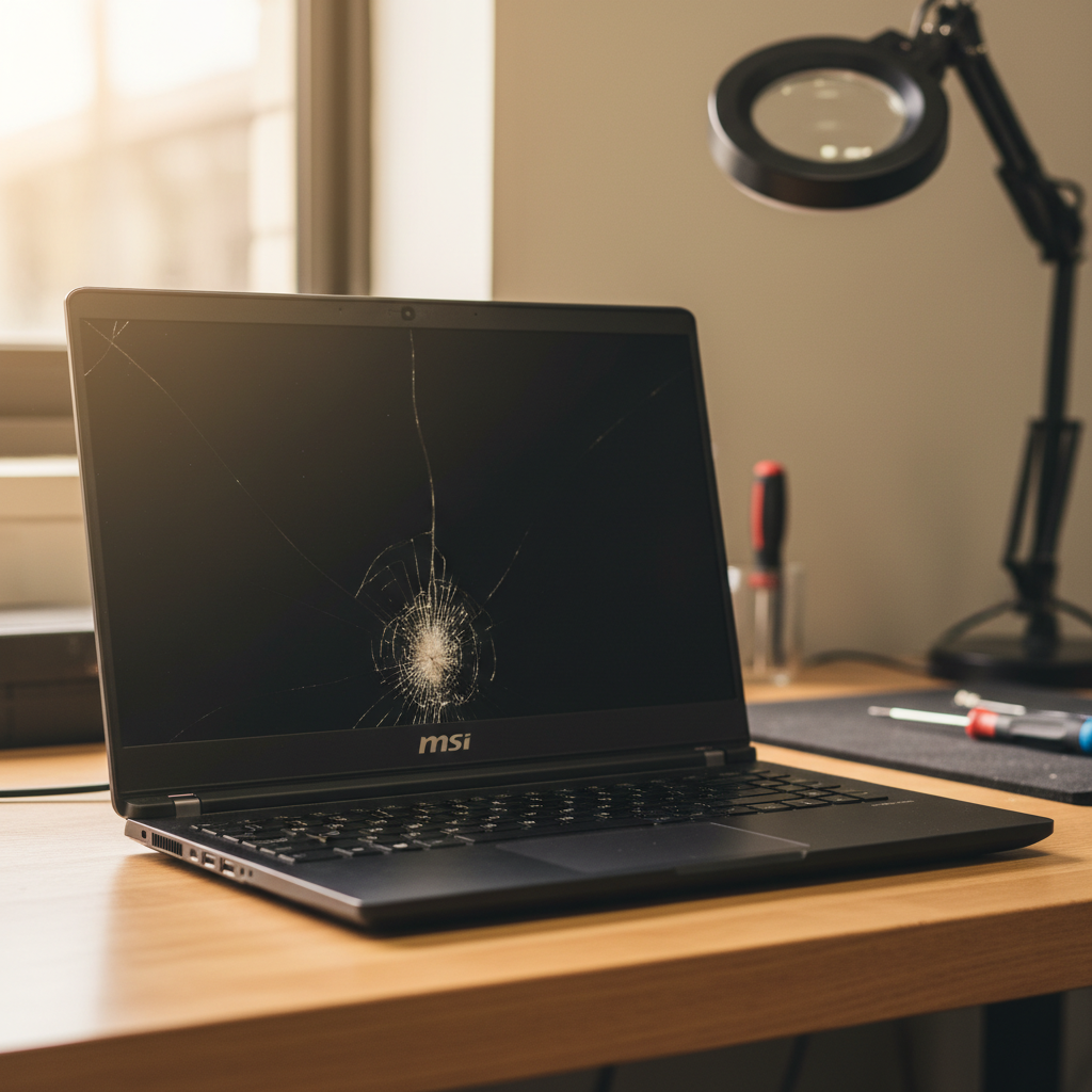 Cracked MSI laptop screen repair in Linden Park — Adelaide SA 5065
