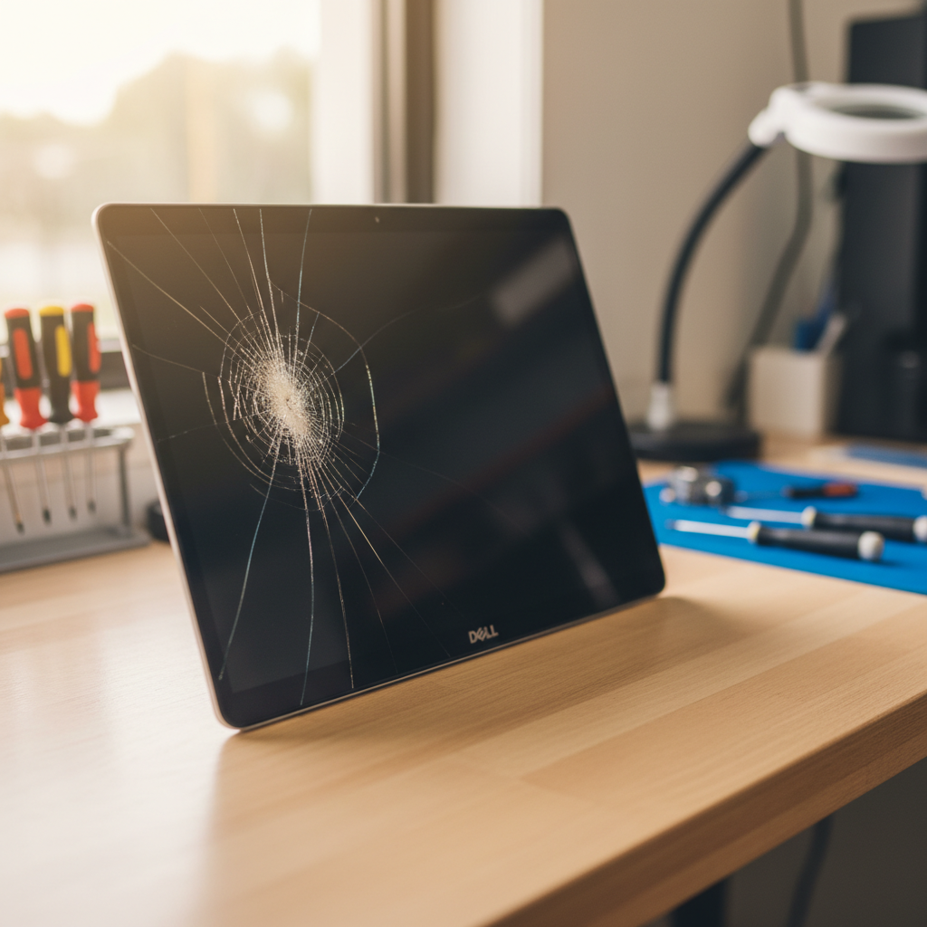 Cracked Dell laptop screen repair in Lindisfarne — Hobart TAS 7015