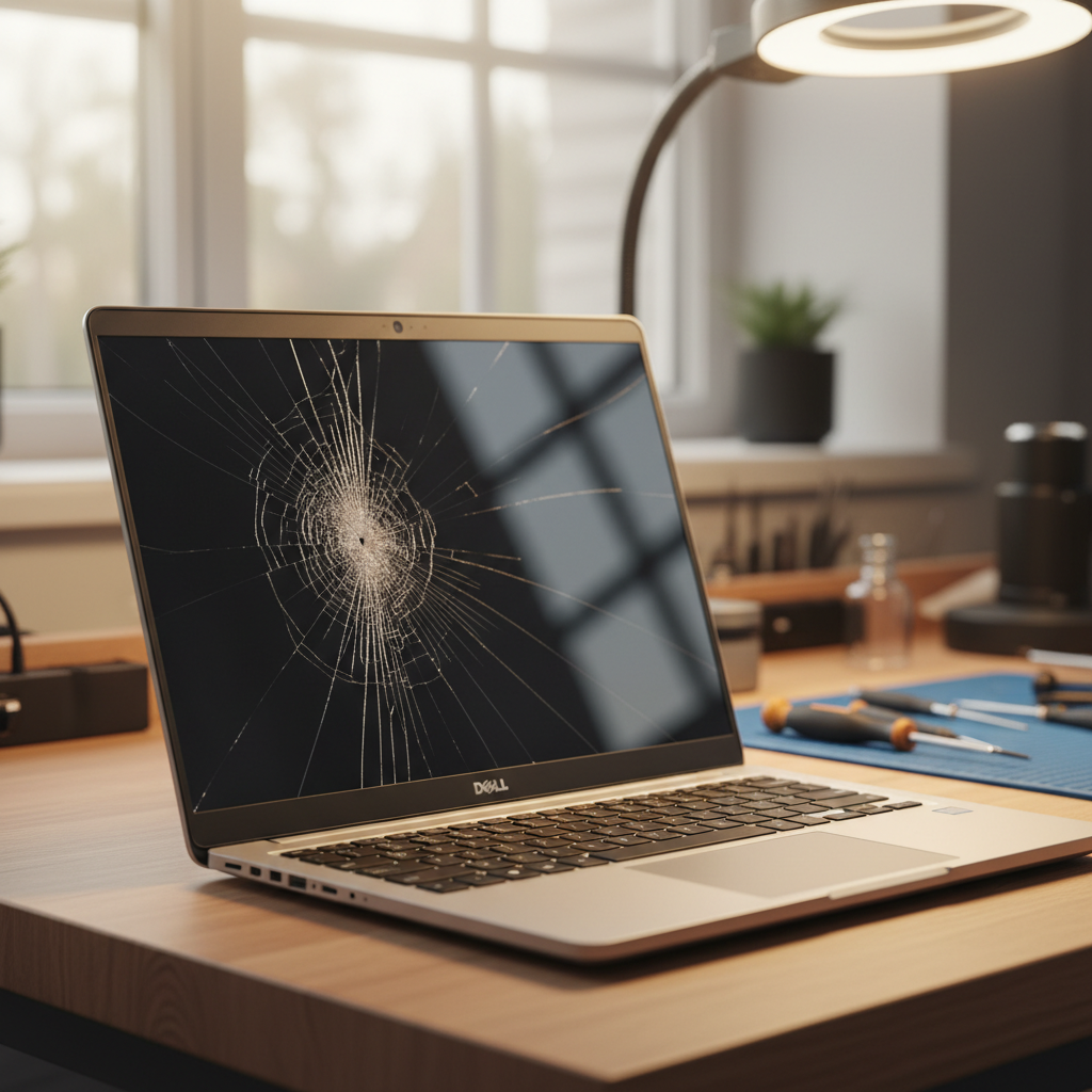 Cracked Dell laptop screen repair in Livingstone — Darwin NT 0822